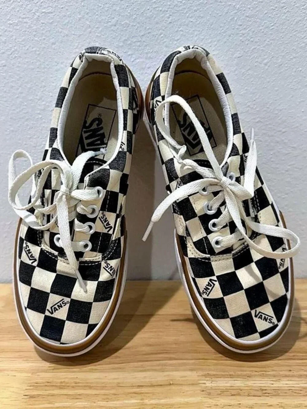 VANS Era Stacked Checkerboard Platform Sneakers 🖤🤍